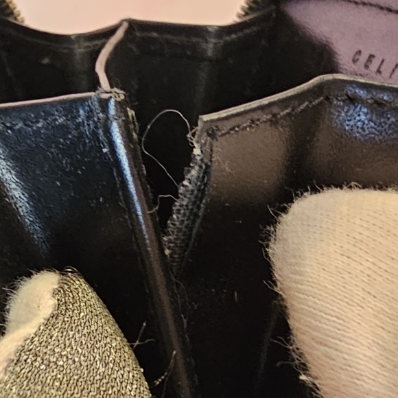 CELINE Vintage Macadam Coin Case Wallet Leather Black Brown - Picture 16 of 16